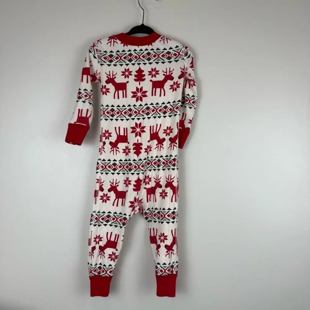 Hanna Andersson Zip Up Pajama Size 2T 85cm Dear Deer 42318 Christmas Matching